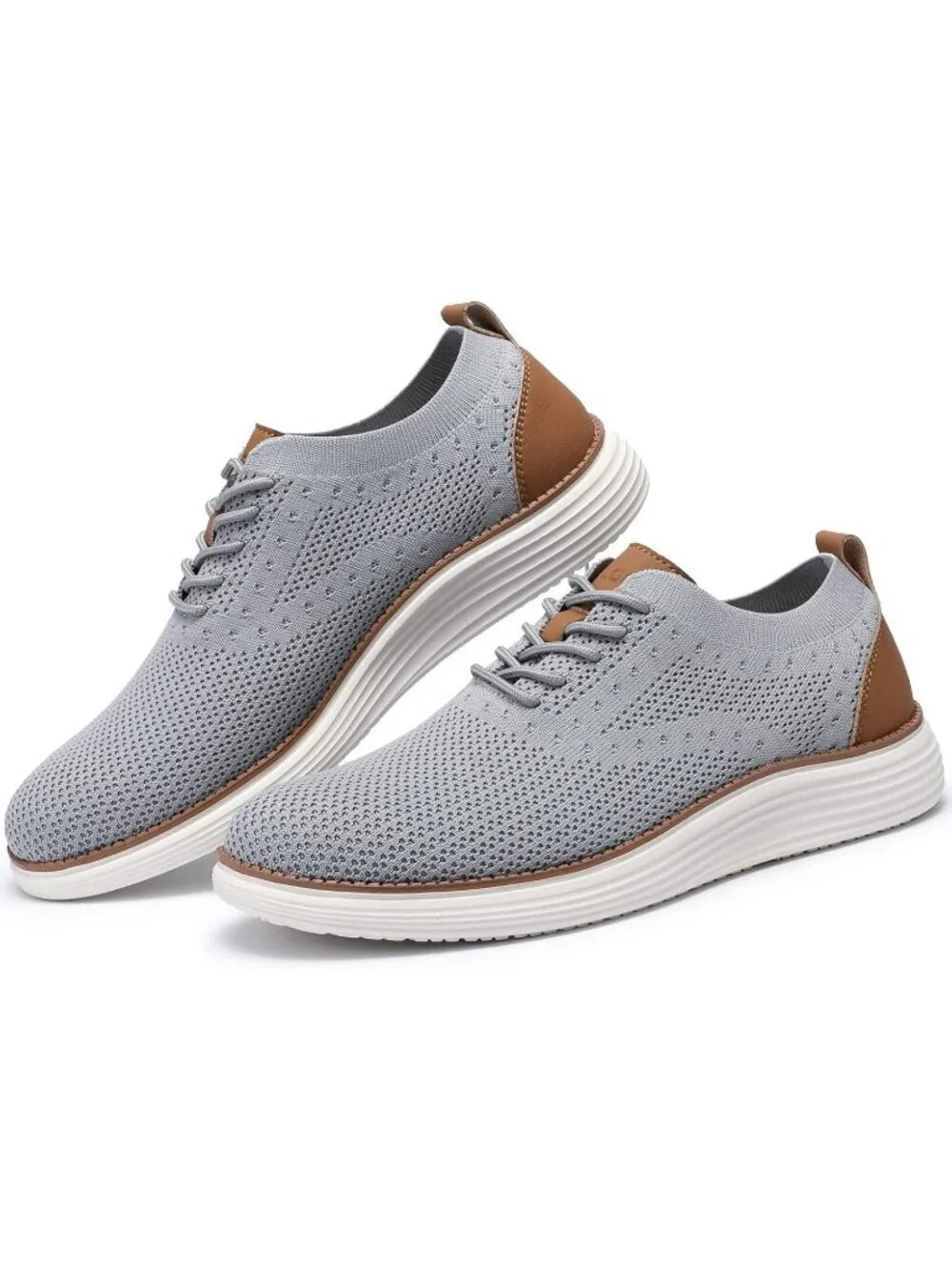 VILOCY Men's Grey Ethylene Vinyl Acetate Casual Breathable Comfortable Sneakers
